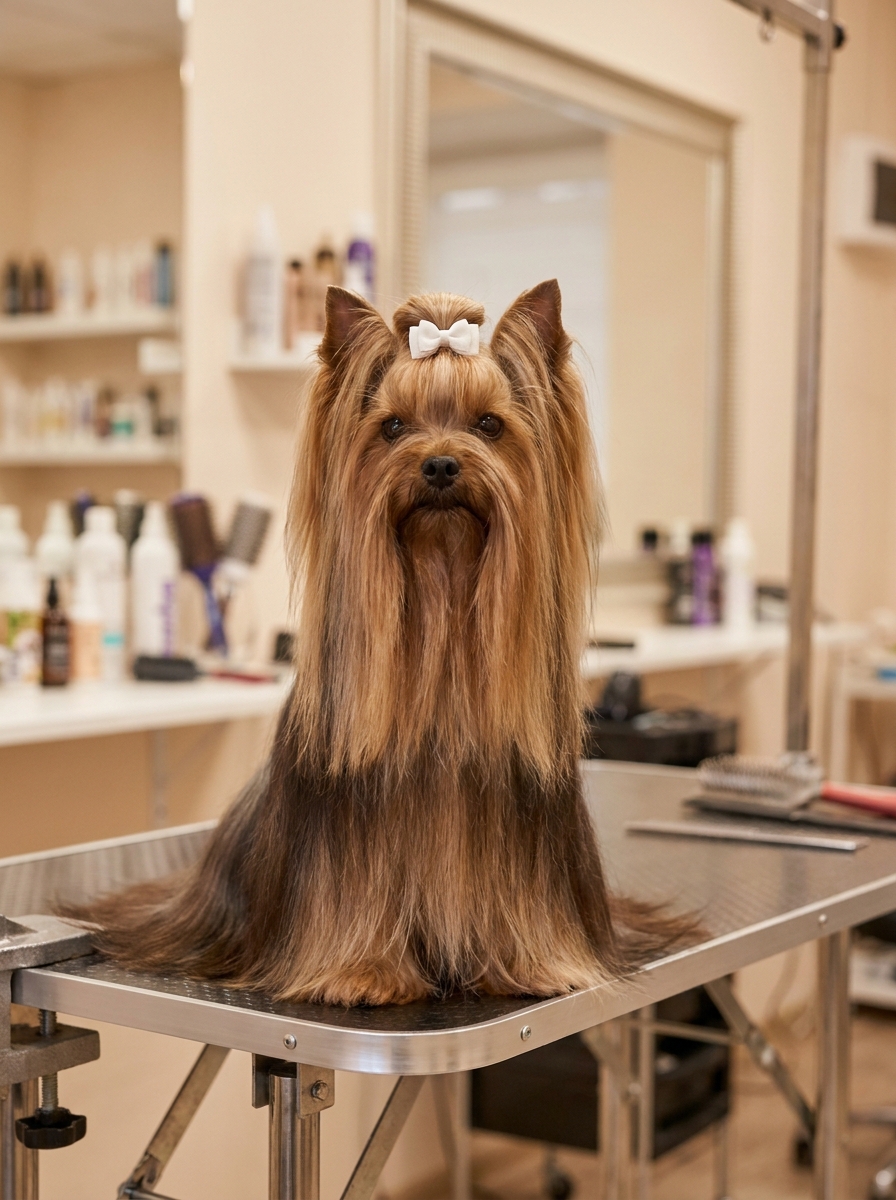 Yorkshire terrier toiletté